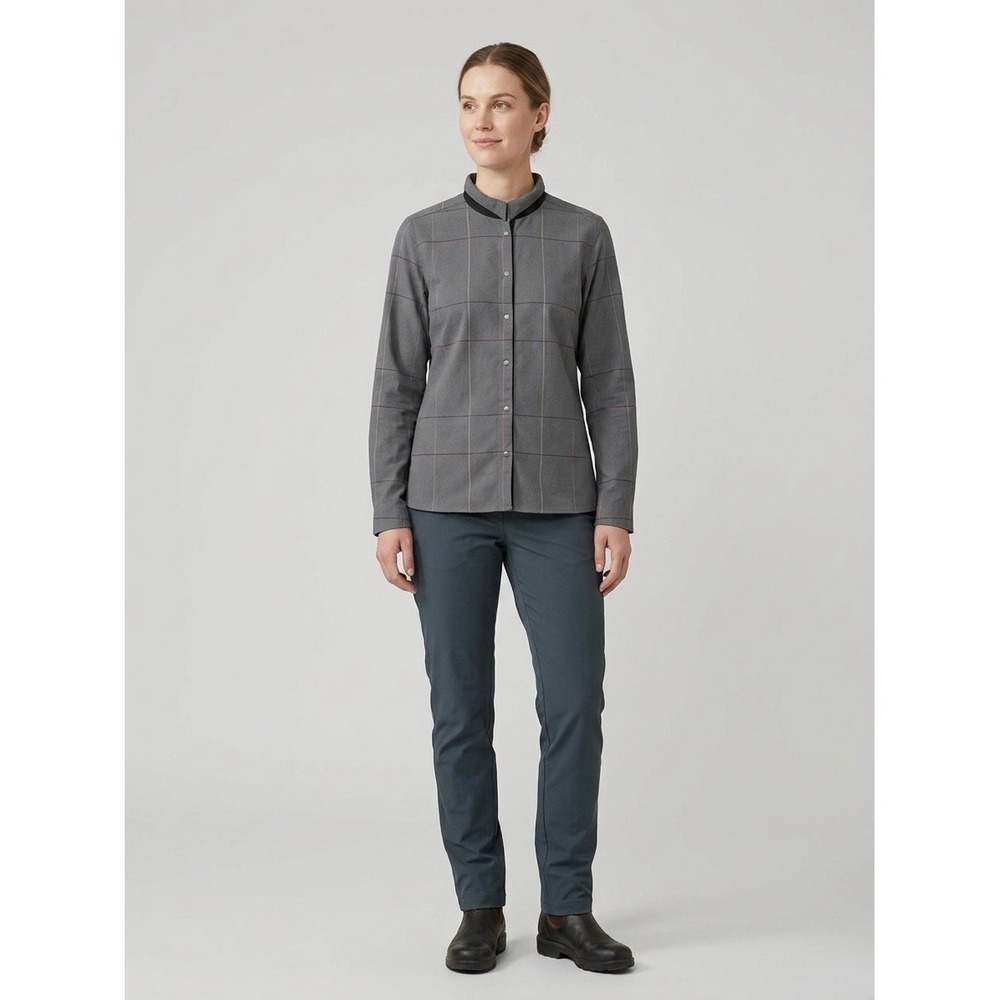 Fjallraven Specialized Riders Flannel Shirt Womens Large Grey Plaid S22-22017